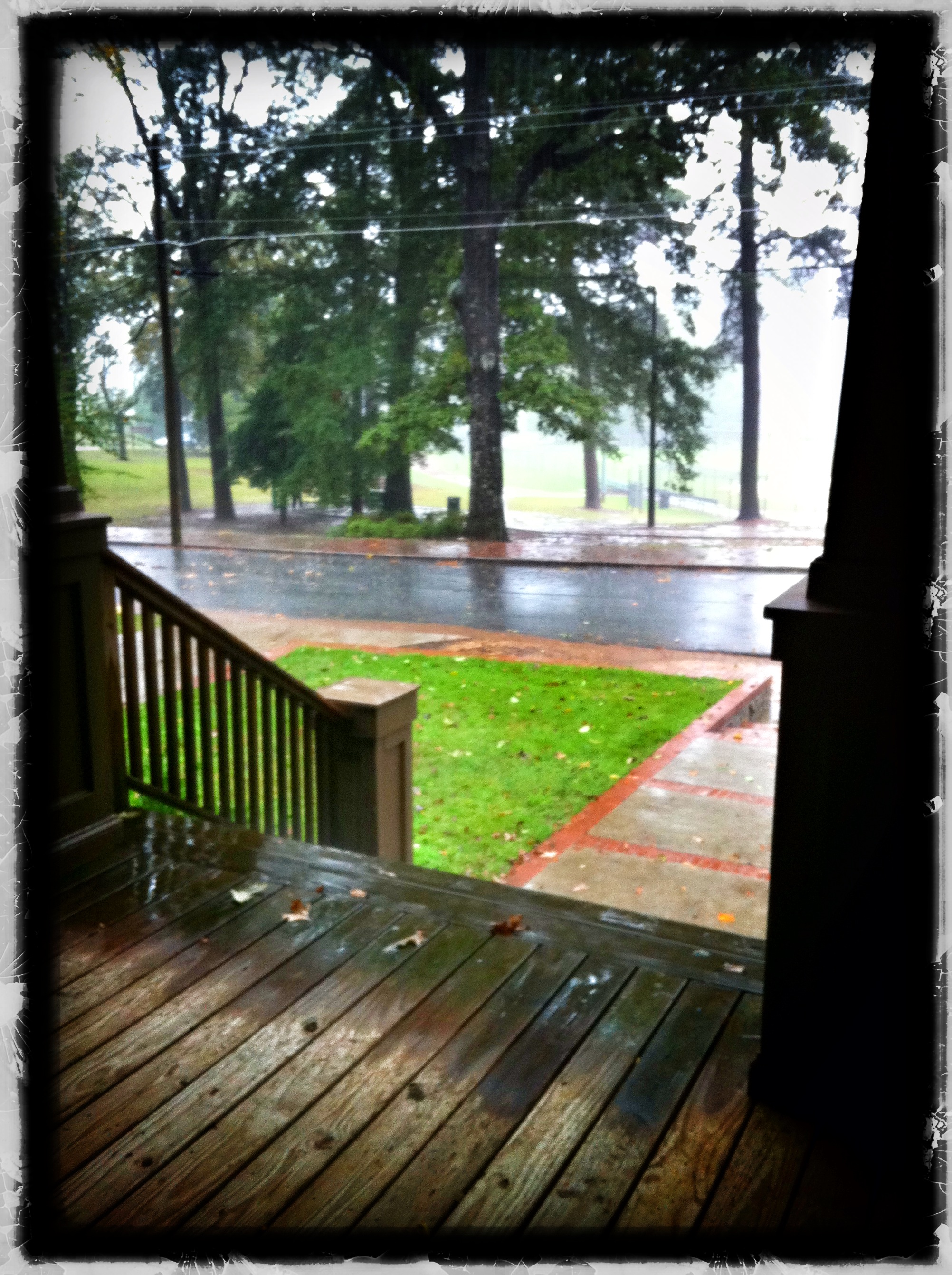 Rainy front porch
